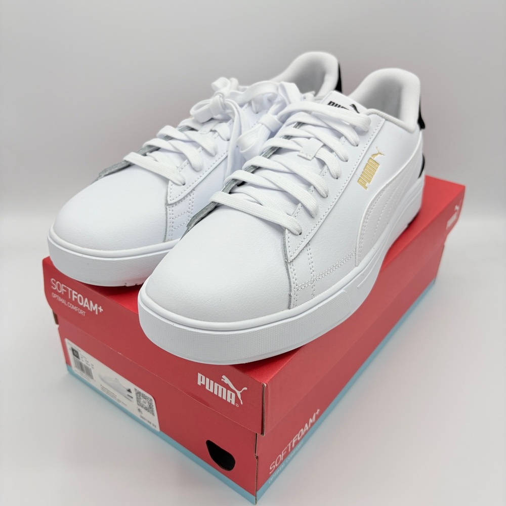 Puma Men's White and Gold Sneakers
